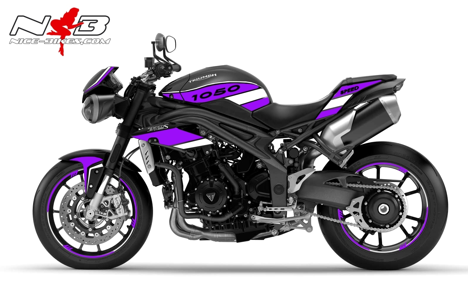Speed Triple 1050 S Dekor violett auf schwarzer Maschine 2016-
