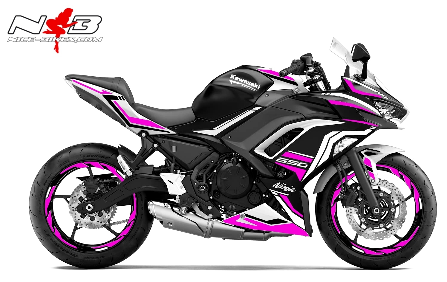 Foliendesign Ninja 650 Bj. 2020 Pretty Pink