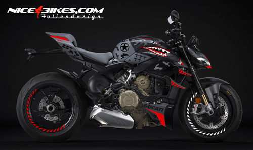 Foliendesign Ducati Streetfighter V4 Extrem Fighter Racing Red 2023-24