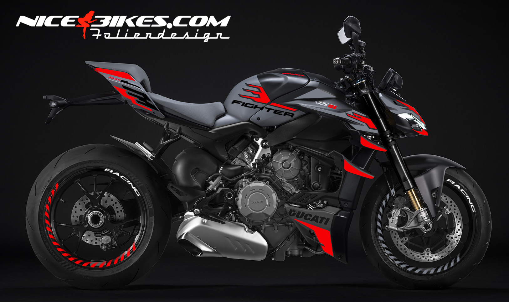 Foliendesign Ducati Streetfighter V4 Racing Red 2023