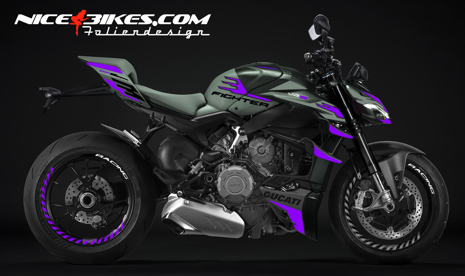 Foliendesign Ducati Streetfighter V4 Manga Violett 2023