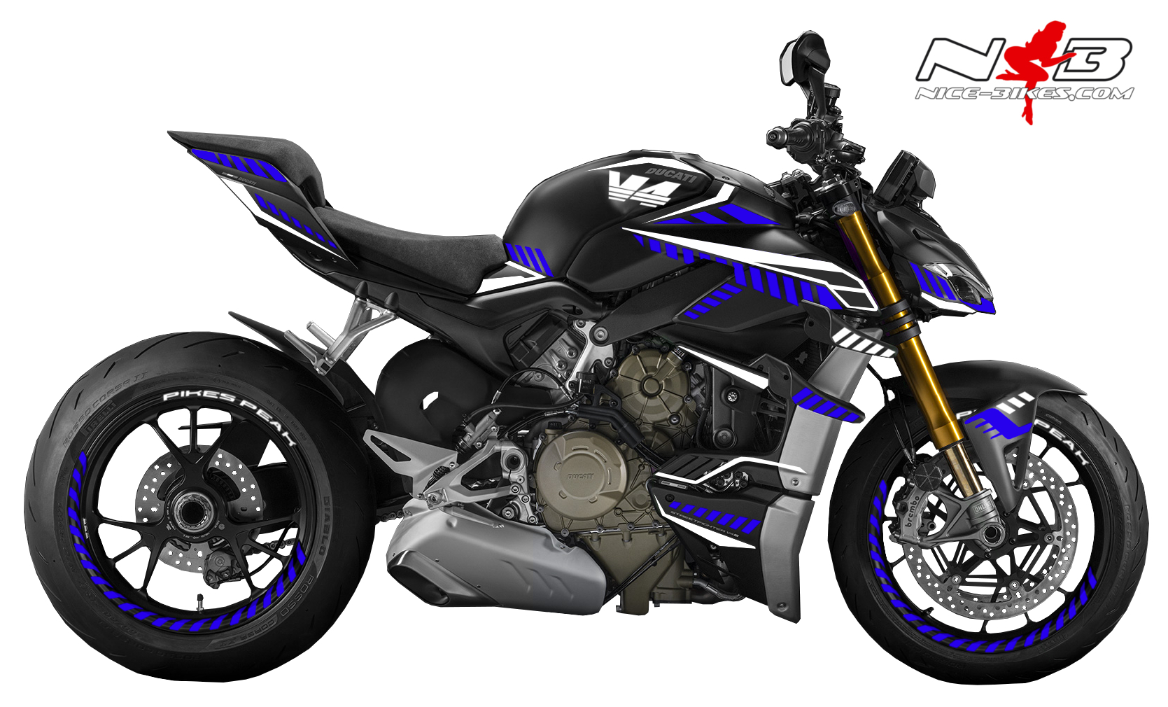 Foliendesign DUCATI Streetfighter ab 2021 Inferno Edition Racing Blue